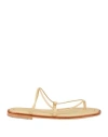 A.emery A. Emery Woman Thong Sandal Pastel Yellow Size 6 Leather In Yellow