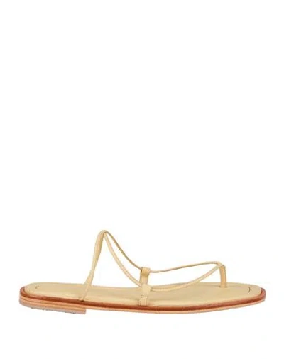 A.emery A. Emery Woman Thong Sandal Pastel Yellow Size 6 Leather