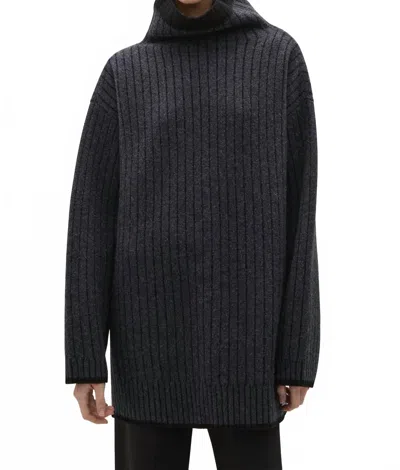 A.emery Clement Knit Long Sleeve Sweater In Black In Gray