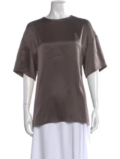 Pre-owned A.emery Crew Neck Short Sleeve Top In Brown