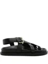 A.emery Elbert Flat Sandals In Black