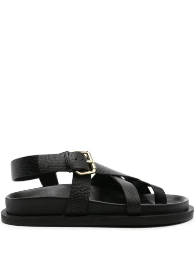 A.emery Elbert Flat Sandals In Black