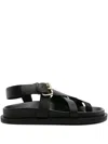 A.emery Elbert Flat Sandals In Black