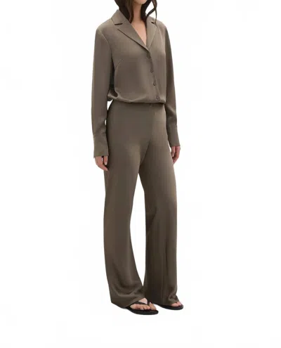 A.emery Elijah Long Sleeve Shirt In Deep Olive In Gray