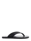 A.emery 'flora' Black Sandals With Flip-flop Design And Grooved Sole In Leather Woman In Multi