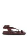 A.emery 'jalen Slim' Bordeaux Sandals With Criss-crossed Straps And Buckle Closure In Leather Woman