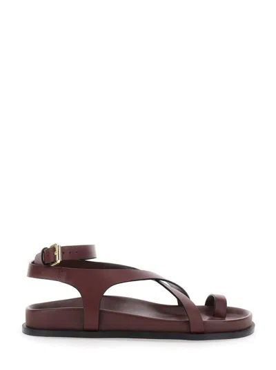 A.emery 'jalen Slim' Bordeaux Sandals With Criss-crossed Straps And Buckle Closure In Leather Woman