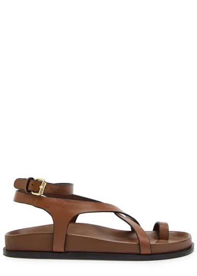 A.emery Jalen Slim Leather Sandals In Brown