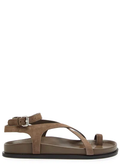A.emery Jalen Slim Leather Sandals In Brown