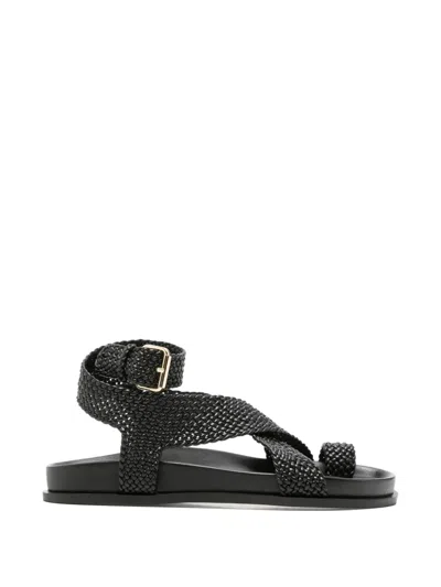 A.emery Jalen Woven Leather Sandals In Black