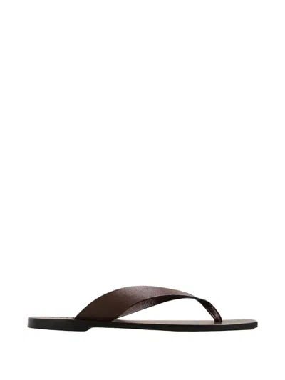 A.emery Kinto Leather Thong Sandals In Brown