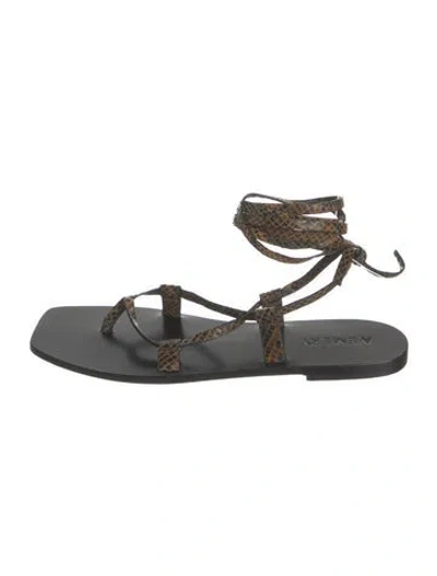 Pre-owned A.emery Leather Animal Print Sandals In Grey