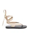A.emery Elmer Lace-up Leather Sandals In White