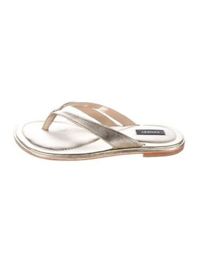 Pre-owned A.emery Leather Flip Flops In Gold