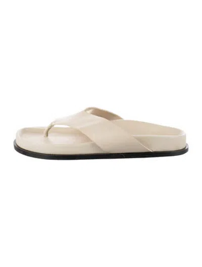 Pre-owned A.emery Leather Flip Flops In Neutrals