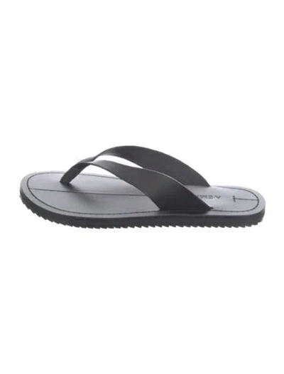 Pre-owned A.emery Leather Flip Flops W/ Tags In Black