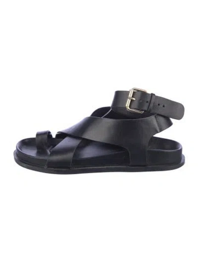 Pre-owned A.emery Leather Gladiator Sandals In Black