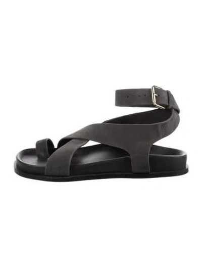 Pre-owned A.emery Leather Gladiator Sandals In Black
