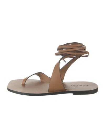 Pre-owned A.emery Leather Polka Dot Print Sandals In Brown