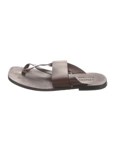 Pre-owned A.emery Leather Slides In Brown