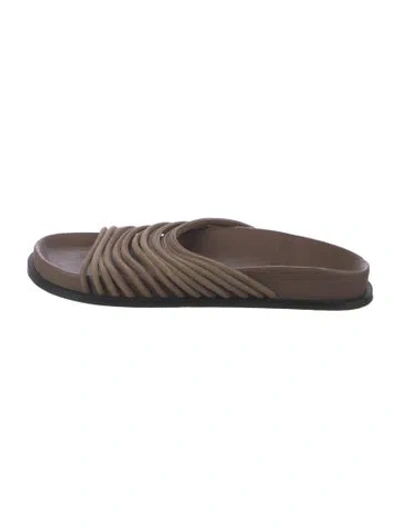 Pre-owned A.emery Leather Slides In Brown