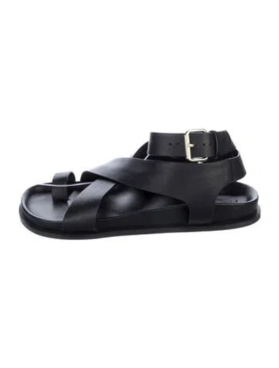 Pre-owned A.emery Leather Slingback Sandals In Black