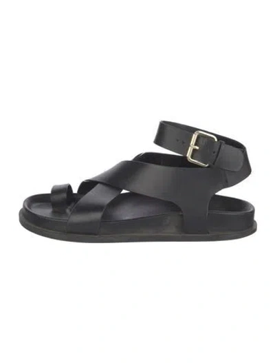 Pre-owned A.emery Leather Slingback Sandals In Black