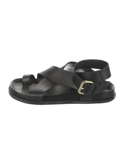 Pre-owned A.emery Leather Slingback Sandals In Black