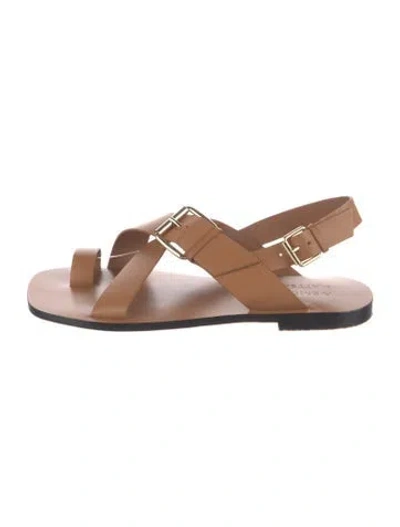 Pre-owned A.emery Leather Slingback Sandals In Neutral