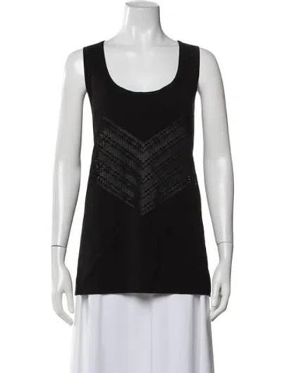Pre-owned A.emery Merino Wool Scoop Neck Top In Black