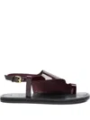A.emery Milne Patent Leather Sandals In Burgundy