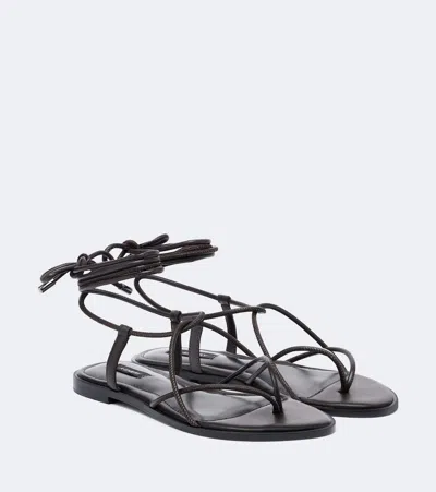A.emery Odine Leather Thong Sandals In Black