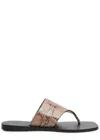 A.emery Paton Snake-effect Leather Flip Flops In Brown