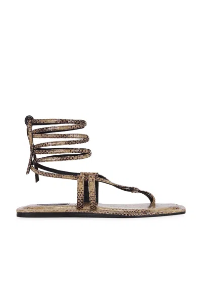 A.emery Raslo Sandal In Dune Embossed Snake