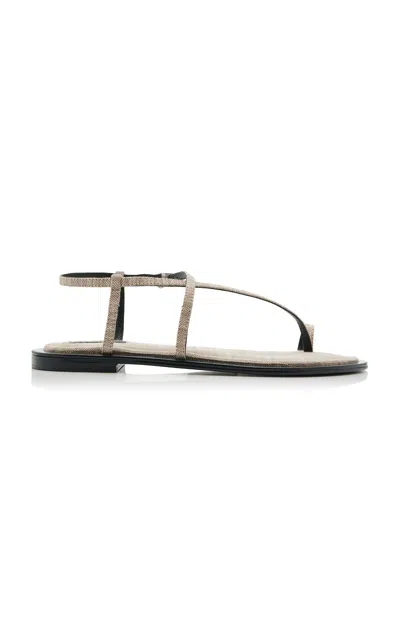 A.emery Reef Linen Sandals In Multi