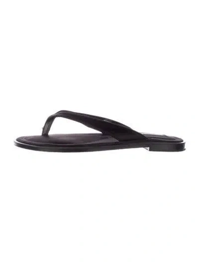Pre-owned A.emery Satin Flip Flops In Black