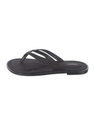 Pre-owned A.emery Satin Flip Flops In Black