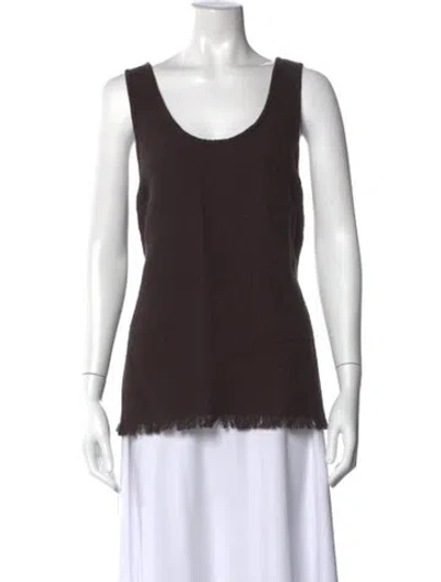 Pre-owned A.emery Scoop Neck Sleeveless Top In Brown