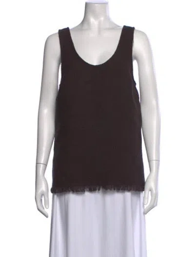 Pre-owned A.emery Scoop Neck Sleeveless Top In Brown