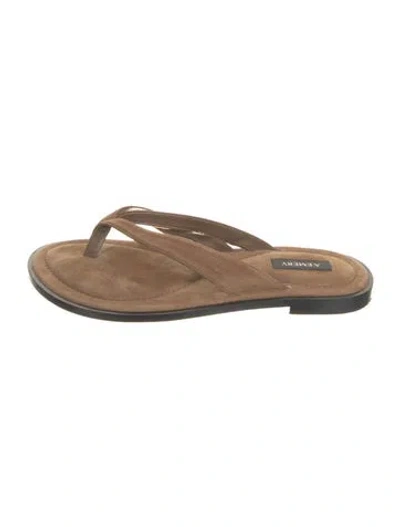 Pre-owned A.emery Suede Flats In Neutral