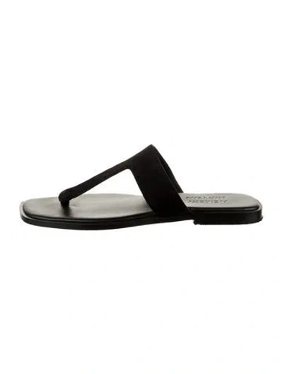 Pre-owned A.emery Suede Flip Flops In Black
