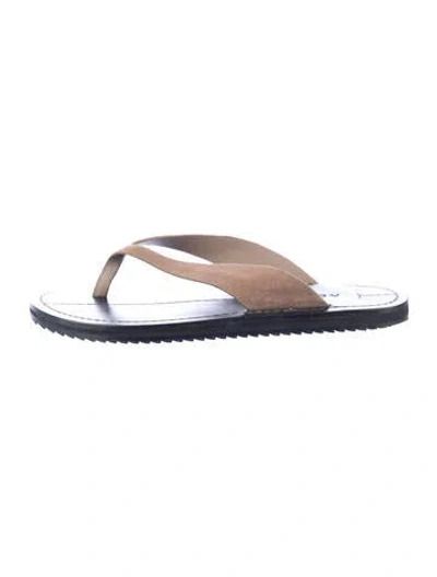Pre-owned A.emery Suede Flip Flops In Blue