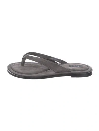 Pre-owned A.emery Suede Flip Flops In Grey