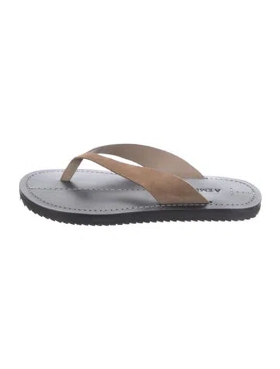 Pre-owned A.emery Suede Flip Flops W/ Tags In Multicolor