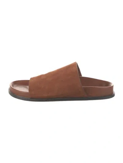 Pre-owned A.emery Suede Slides In Brown
