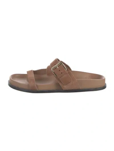 Pre-owned A.emery Suede Slides In Brown
