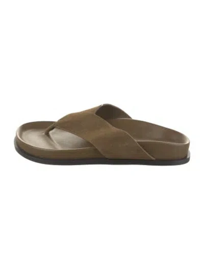 Pre-owned A.emery Suede Slides In Brown