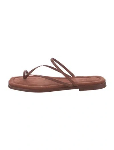 Pre-owned A.emery Suede Slides In Brown