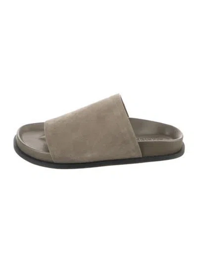 Pre-owned A.emery Suede Slides In Green