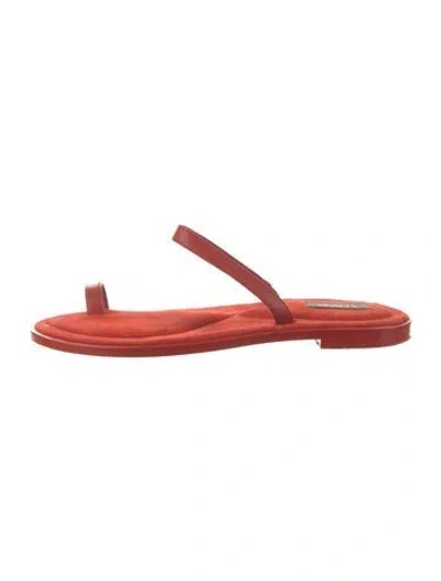 Pre-owned A.emery Suede Slides In Red
